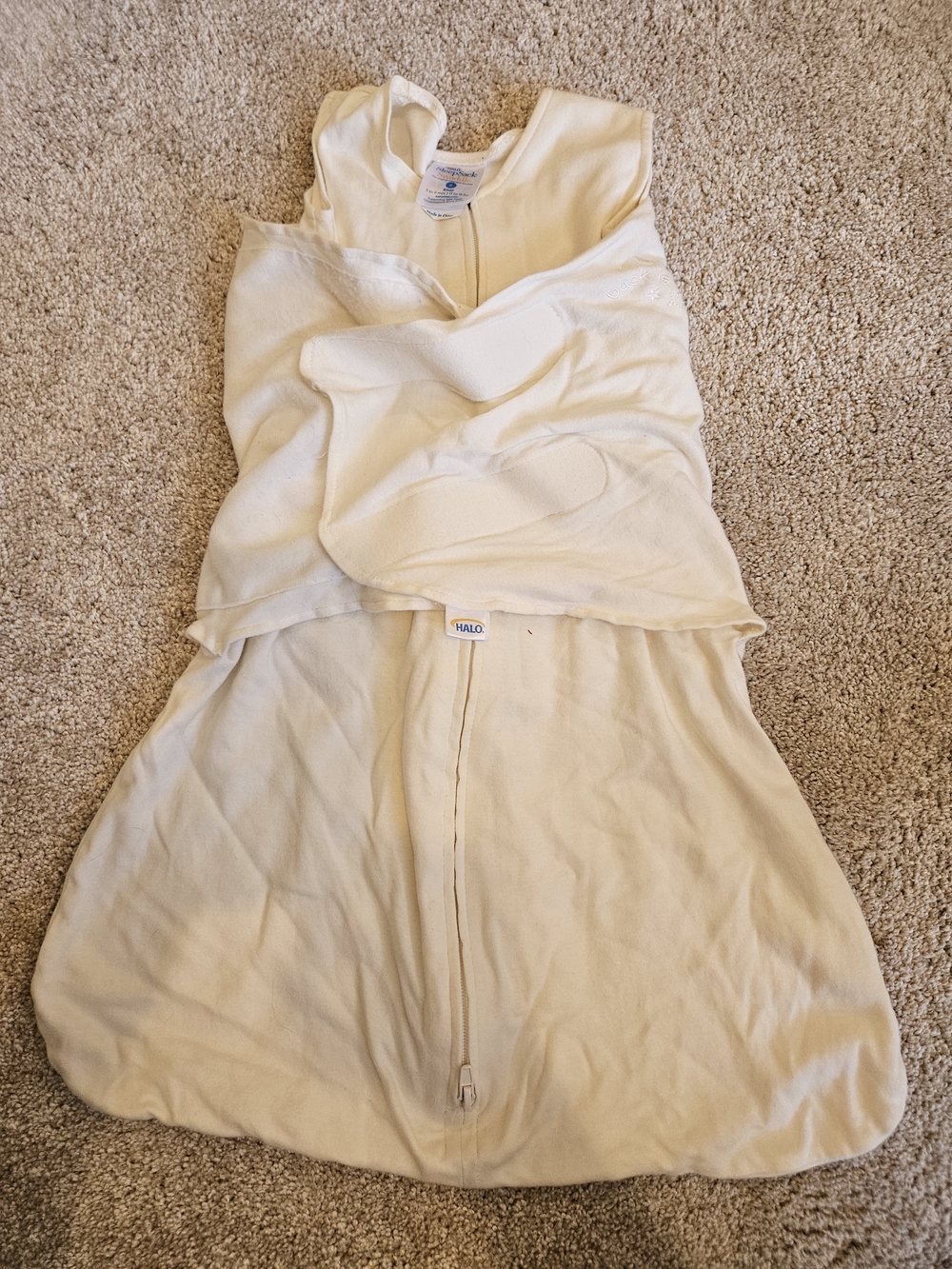 HALO Sleep Sack Swaddle Pod in Cream, Small (3-6 mos)